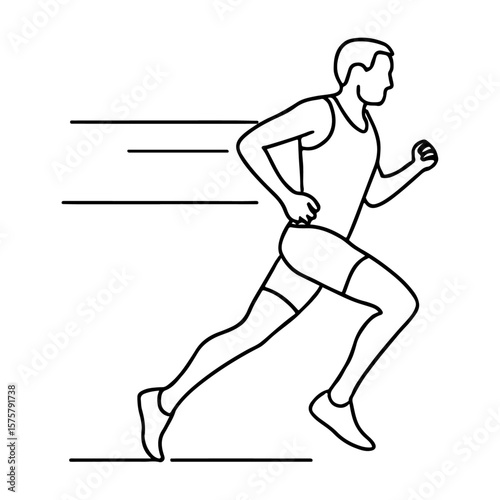 Vector illustration of a running woman silhouette in a sport pose