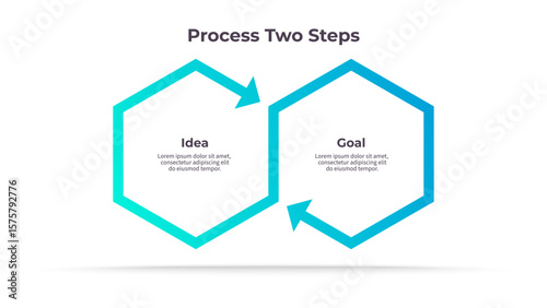 Business infographic template. Process chart with two options, steps. Vector chart.