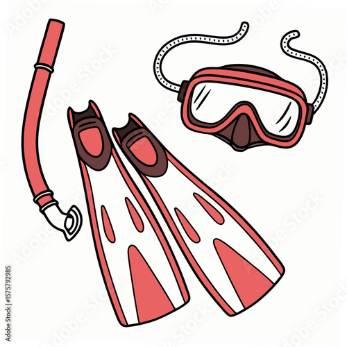 Coral Snorkel Mask Fins and Tube snorkel tube diving gear