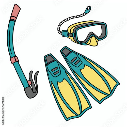 Snorkel mask fins and snorkel tube snorkeling gear scuba diving