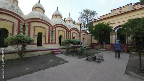 Historic Temple Complex in Kolkata with Visitors