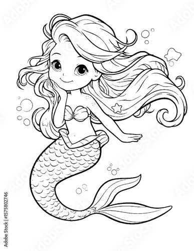 cute mermaid coloring pages
