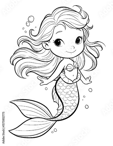 cute mermaid coloring pages