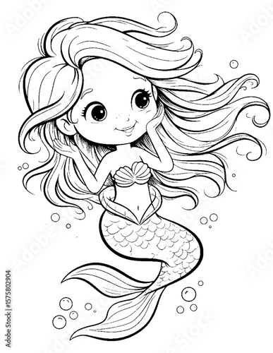 cute mermaid coloring pages