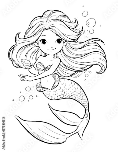 cute mermaid coloring pages