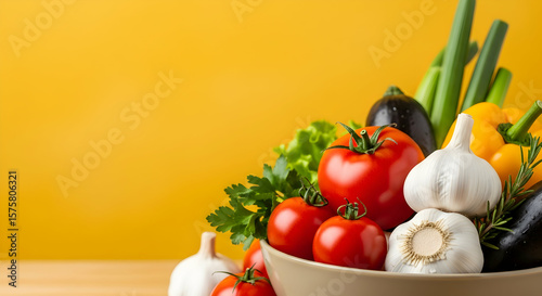 Fresh Vegetables and Tomatoes in a Bowl for Healthy Cooking