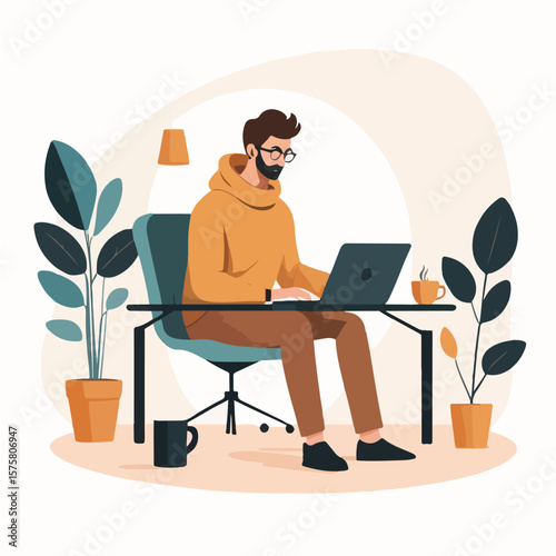 Hybrid Work Lifestyle Logo Vector