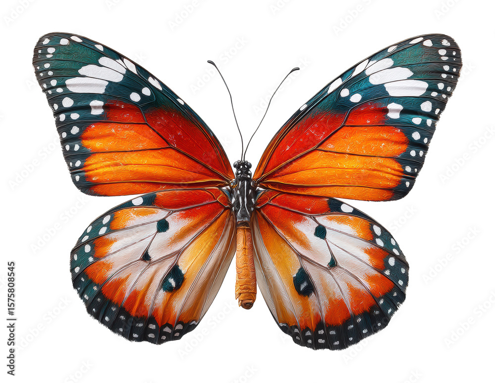 Fototapeta premium Captivating butterfly display nature. Isolated on transparent background, png.