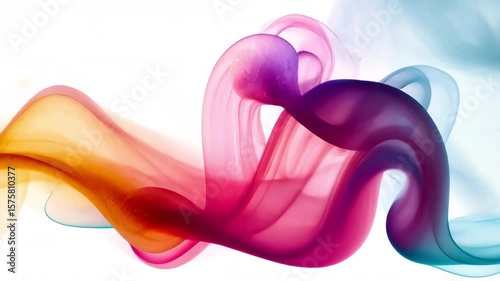 Colorful abstract wave shapes in soft, flowing design  