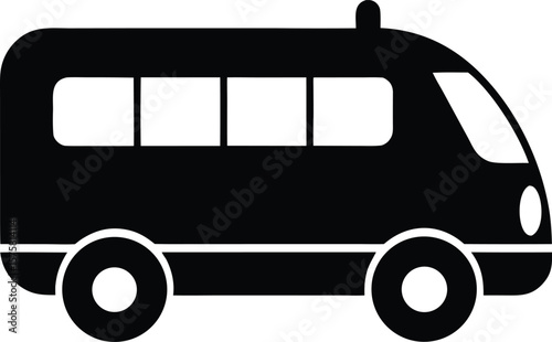 airport shuttle icon black silhouette vector illustration on transparent background