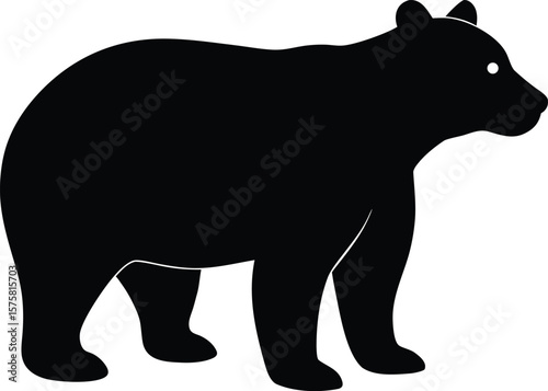 bear icon black silhouette vector illustration on transparent background