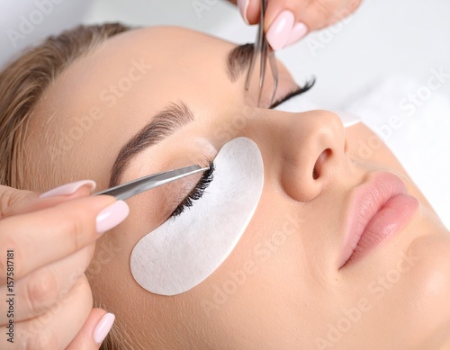 Eyelash extensions application