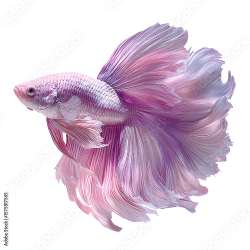Lavender betta fish art on transparent Background