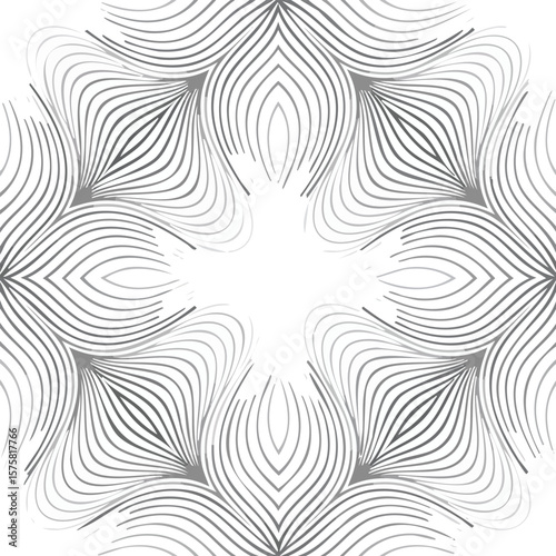 Seamless pattern of flowing wavy lines with dynamic curves, optical illusion look