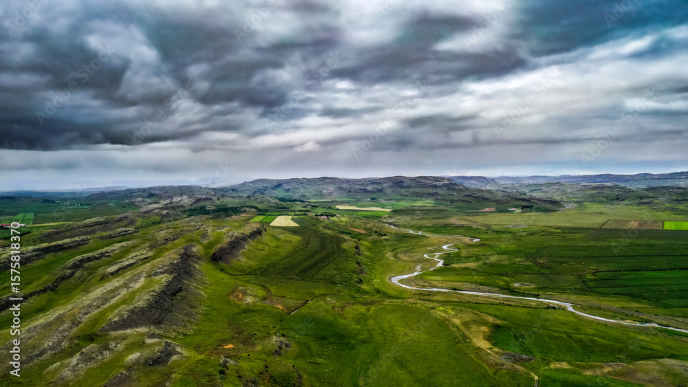 Naklejka premium aerial view of the countryside