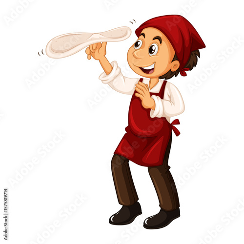 Pizza Maker Fun Vector Illustration
