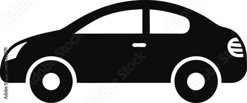 electric car icon black silhouette vector illustration on transparent background