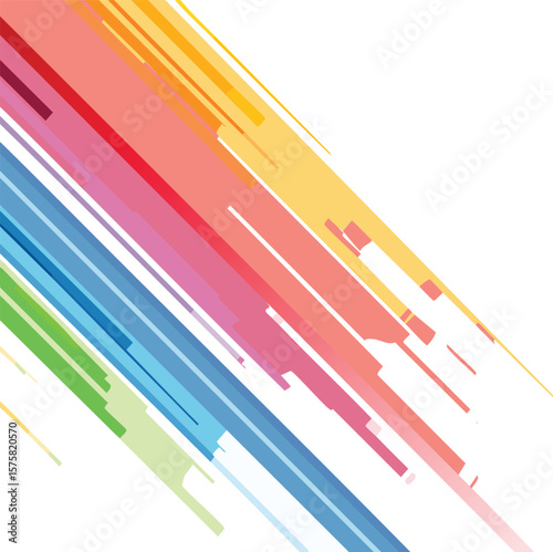 Sharp, angled lines in varying thickness with high contrast colors, energetic dynamic feel