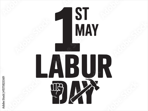 First may labor day celebration with fist and hammer symbolism