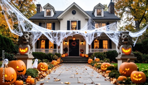 Fall Halloween home decorated