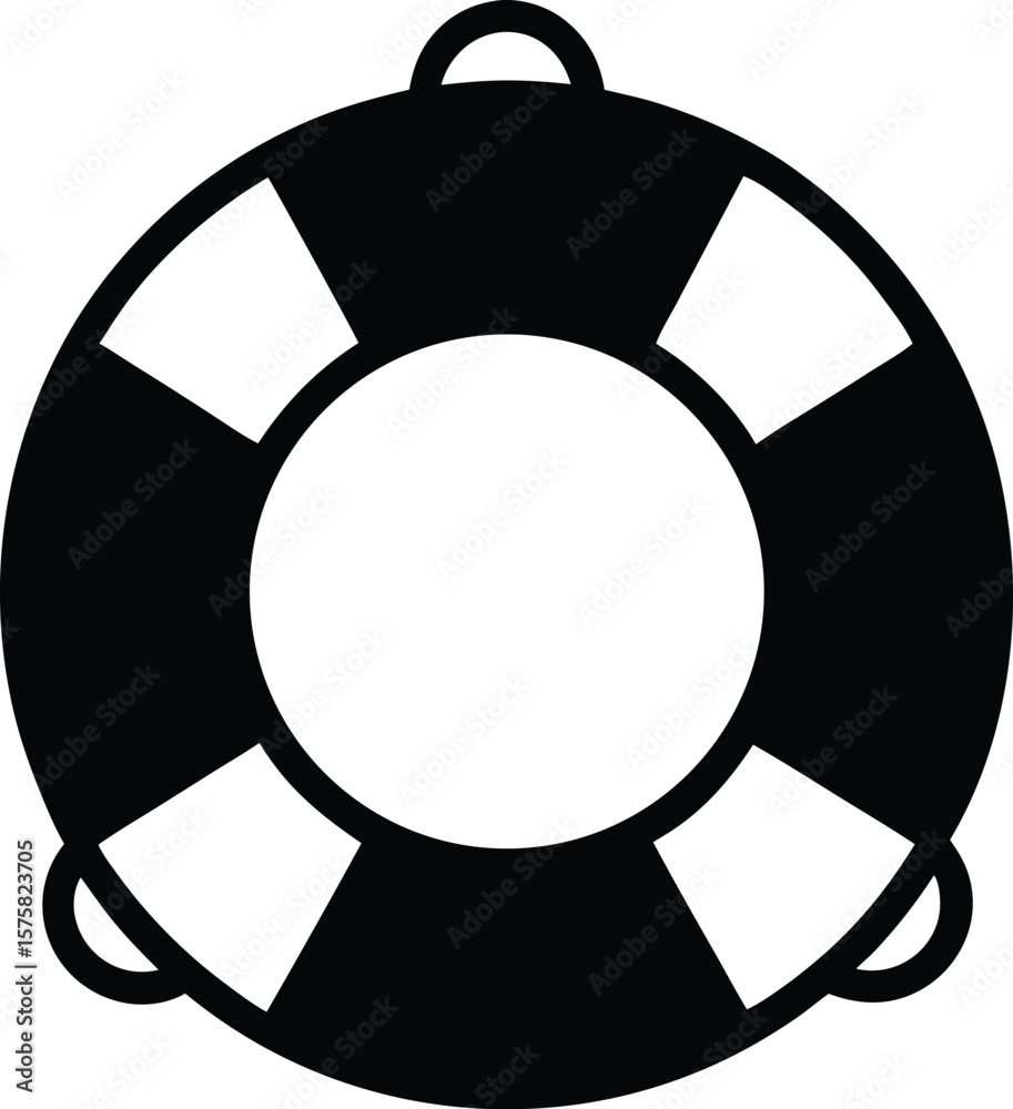 lifebuoy icon black silhouette vector illustration on transparent background lifebuoy icon black silhouette vector illustration on transparent background