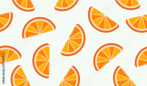 Cute orange fruits pattern background vector design