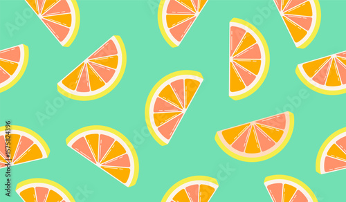 Cute orange fruits pattern background vector design
