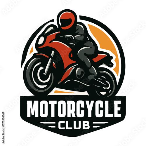 motorcycle club emblem featuring rider on bike