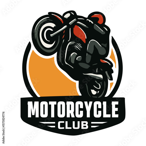 motorcycle club emblem featuring rider on bike