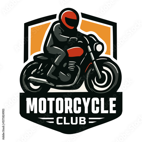 motorcycle club emblem featuring rider on bike