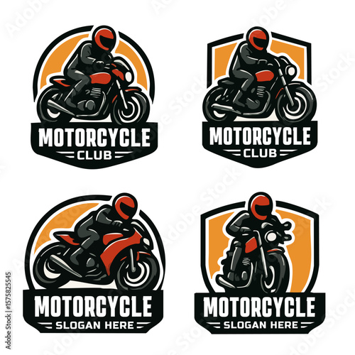 motorcycle club emblem featuring rider on bike