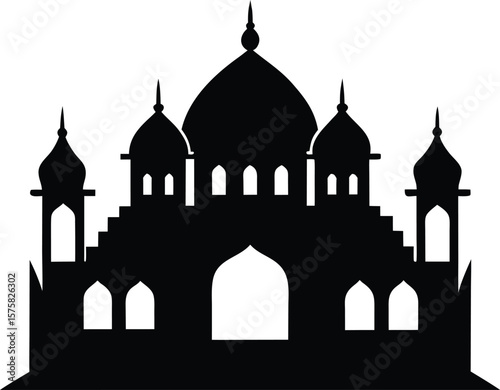 palace icon black silhouette vector illustration on transparent background