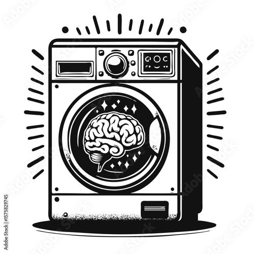 Washing machine with a human brain inside
