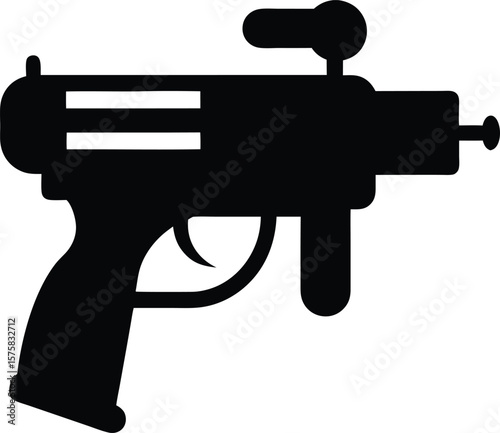 water gun icon black silhouette vector illustration on transparent background
