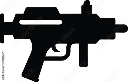 water gun icon black silhouette vector illustration on transparent background

