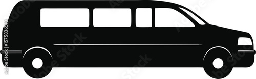 limousine icon black silhouette vector illustration on transparent background
