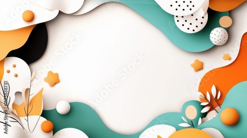 Vibrant Abstract Floral Background Featuring Delicate Paper Cut Flowers