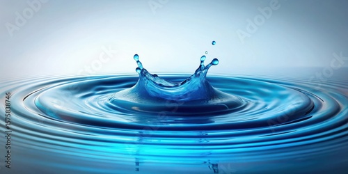 A single drop of water creates a mesmerizing ripple effect, displaying the beauty of fluid dynamics and the serene nature of aquatic tranquility