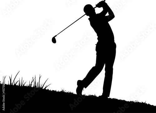 golf, golfer man  swing,  ball, sport vector 