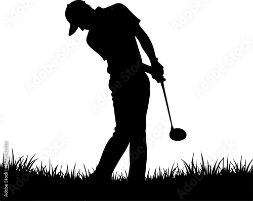 golf, golfer man  swing,  ball, sport vector 