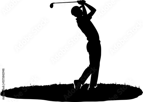 golf, golfer man  swing,  ball, sport vector 