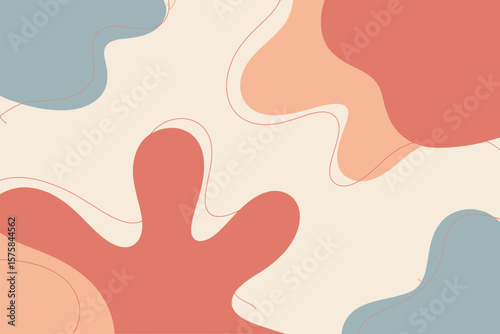Abstract backdrop featuring pastel colors, organic shapes, and fluid lines creates a soothing, contemporary, and visually interesting design.