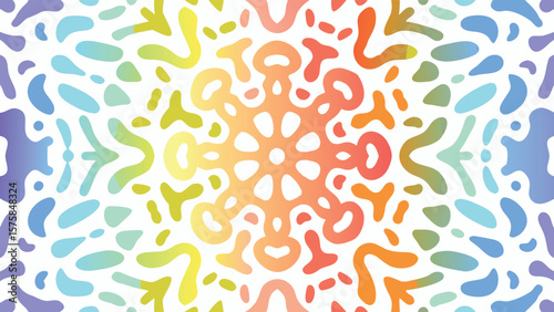 Kaleidoscope design with radial symmetry and gradient colors on a white background surface art