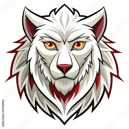 White wolf head graphic