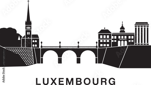 Luxembourg cityscape with bridge and buildings architecture