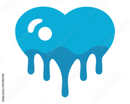 Melted Heart A Blue Dripping Heart Illustration Ai Generated