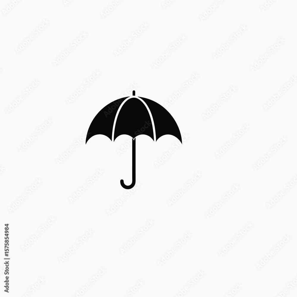 Obraz premium A vibrant black umbrella, an open object of protection, isolated on a white background, perfect for any rainy season design concept