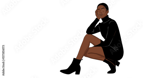 Chic minimalistic illustration of contemporary fashion for fashion brands and modern lifestyle campaigns