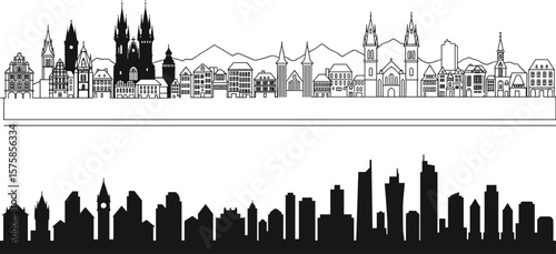 Silhouette of people, family and children holding hands, unity, community, teamwork, support, connection, love, peace, bonding, group illustration