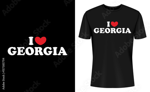 I Love Georgia T Shirt Design Mockup